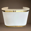 curved reception desk