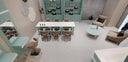 green beauty salon design